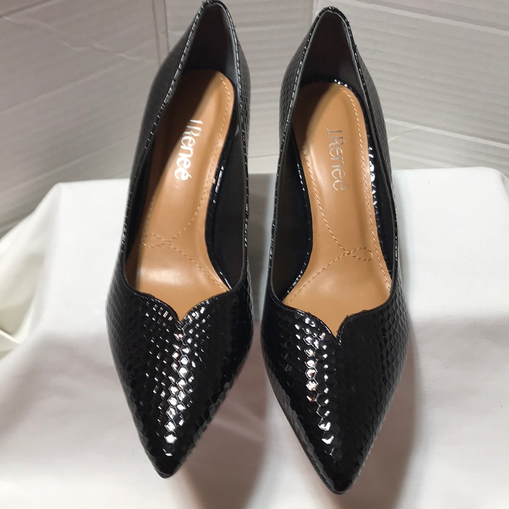 J.Renee Black Textured Heels